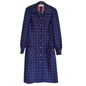 60s Plaid Academia Shirt Dress by Kimberly Women's 8/10 Vintage